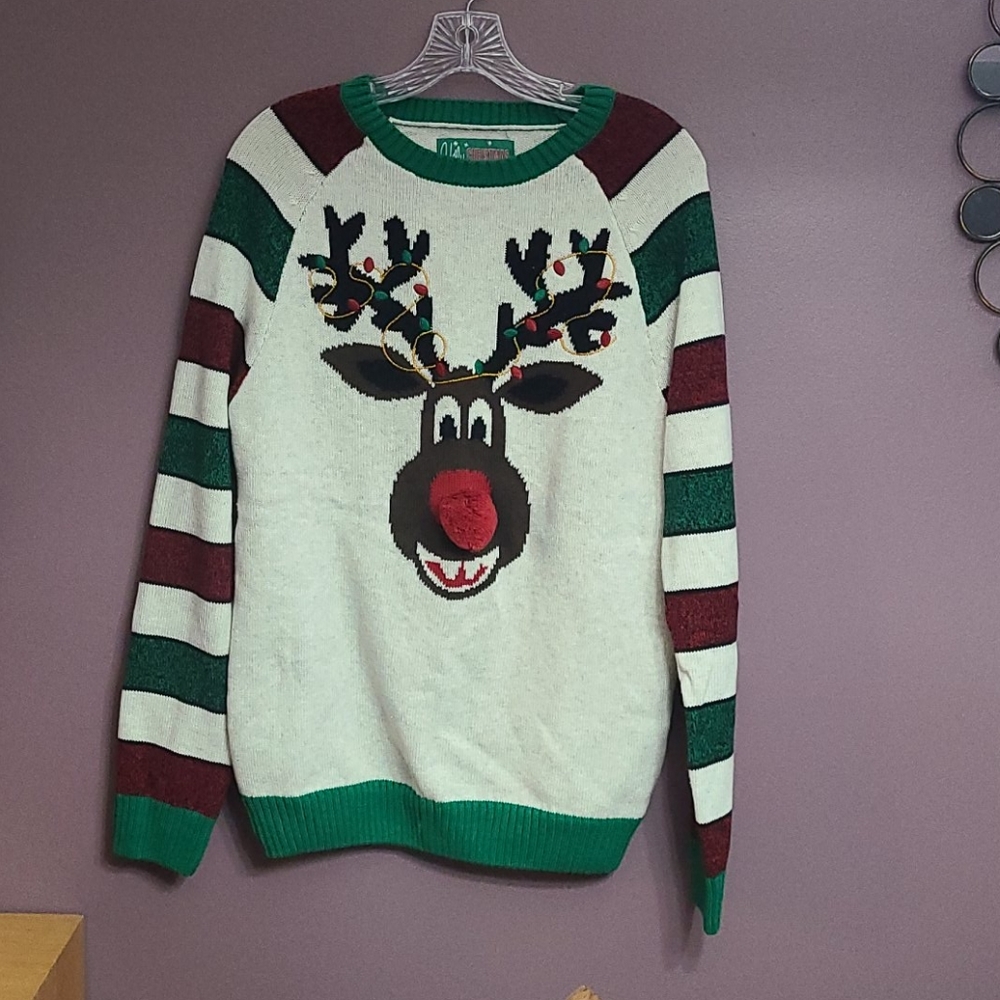 Ugly Christmas sweater with Rudolph - M
